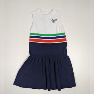Janie And Jack Dress Girls Sz 4 White Tennis Sweater Preppy